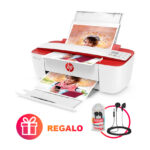 impresora HP 3785 multifuncional WIFI blanco con rojo