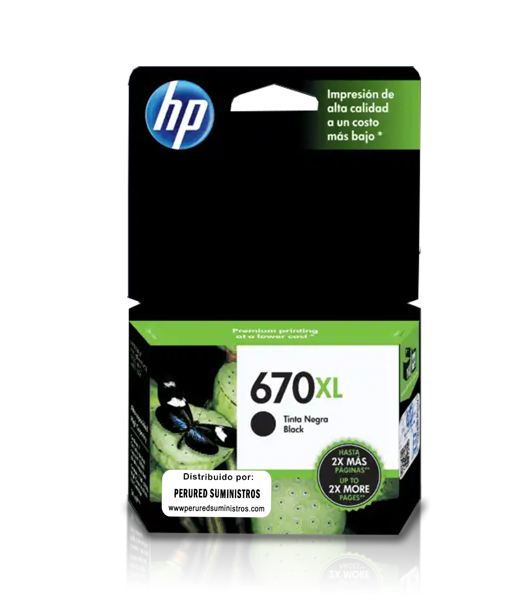cartucho de tinta hp 670 xl negro cartucho de tinta hp 670xl negro - Imagen 1